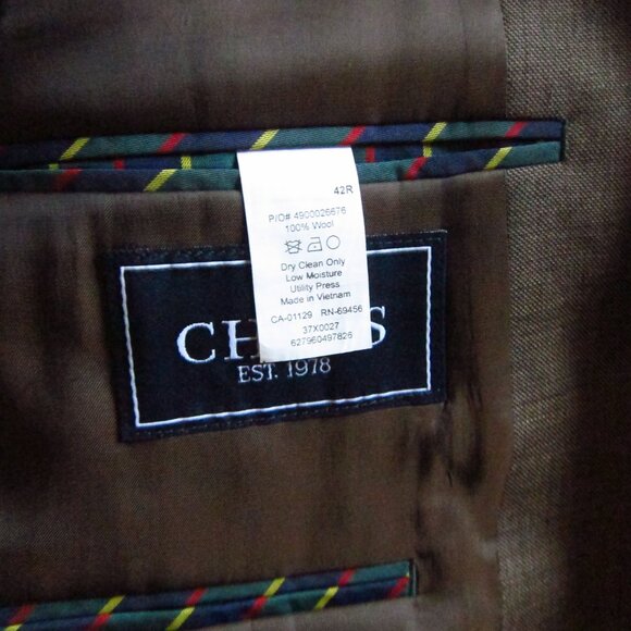 NWT- Mens CHAPS Ralph Lauren Brown Suit Size 42R & Pants 32 X 32- 100% Wool - Picture 7 of 16